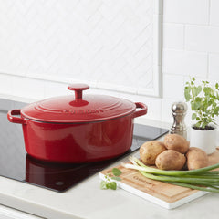 Chef’s Classic™ Enameled Cast Iron Cookware 5.5 Quart Oval Covered Casserole